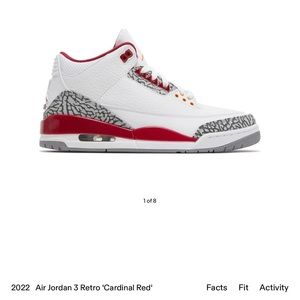 2022 air Jordan 3 retro 'cardinal red'